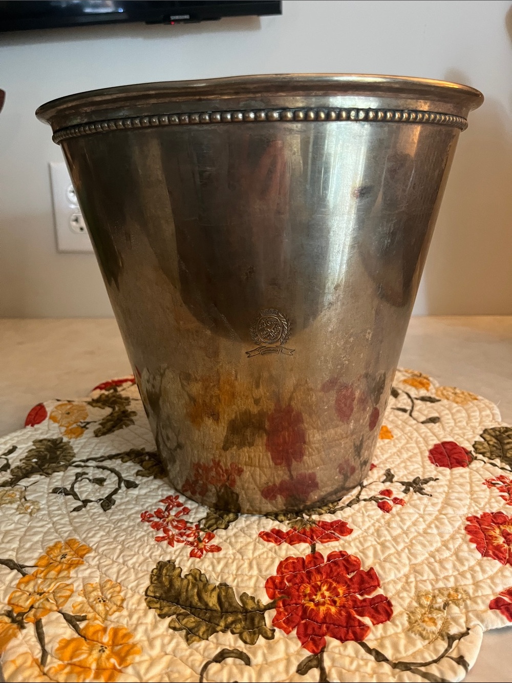Vintage crested Tommy Hilfiger  silver Plate Champagne Bucket  - Classic